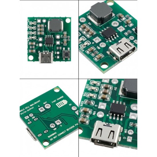Single Cell BMS Boost Converter Module - 5V / 2A (Upto 2.8A with Cooling) Single Cell BMS Boost Converter Module - 5V / 2A (Upto 2.8A with Cooling)