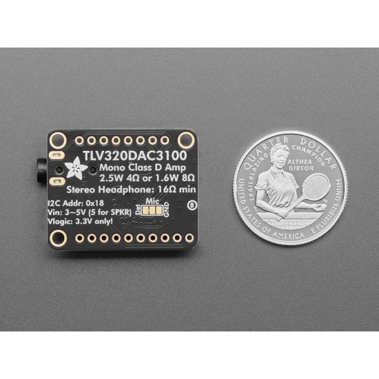 Adafruit TLV320DAC3100 I2S Audio DAC Board with Headphone and Speaker Out Adafruit TLV320DAC3100 I2S Audio DAC Board with Headphone and Speaker Out