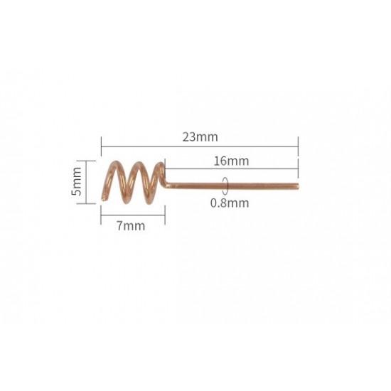 TX2400-TH-23Z 2.4GHz 1dBi Brass Straight Spring Antenna