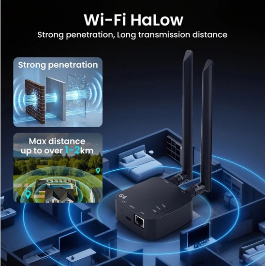 Elecrow ThinkNode G4 Wi-Fi HaLow Gateway Support Wi-Fi/Wi-Fi HaLow/Ethernet Connections | Supports AP/STA/Mesh, 850~950 MHz Elecrow ThinkNode G4 Wi-Fi HaLow Gateway Support Wi-Fi/Wi-Fi HaLow/Ethernet Connections | Supports AP/STA/Mesh, 850~950 MHz