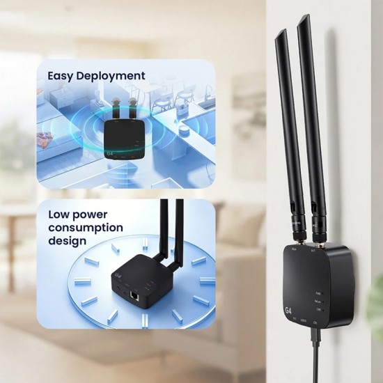Elecrow ThinkNode G4 Wi-Fi HaLow Gateway Support Wi-Fi/Wi-Fi HaLow/Ethernet Connections | Supports AP/STA/Mesh, 850~950 MHz Elecrow ThinkNode G4 Wi-Fi HaLow Gateway Support Wi-Fi/Wi-Fi HaLow/Ethernet Connections | Supports AP/STA/Mesh, 850~950 MHz