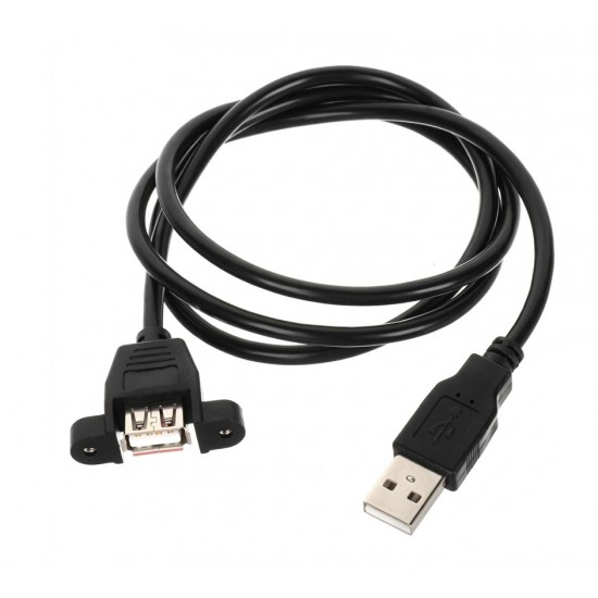 USB2.0 Type A Male to Type A Female Panel-Mount Cable - 1.5 Meter Cable Length USB2.0 Type A Male to Type A Female Panel-Mount Cable - 1.5 Meter Cable Length