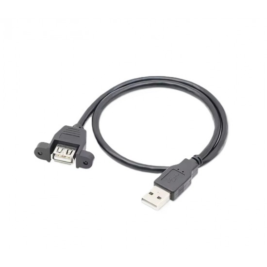 USB2.0 Type A Male to Type A Female Panel-Mount Cable - 1 Meter Cable Length USB2.0 Type A Male to Type A Female Panel-Mount Cable - 1 Meter Cable Length