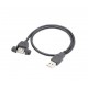 USB2.0 Type A Male to Type A Female Panel-Mount Cable - 1 Meter Cable Length USB2.0 Type A Male to Type A Female Panel-Mount Cable - 1 Meter Cable Length