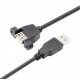 USB2.0 Type A Male to Type A Female Panel-Mount Cable - 1 Meter Cable Length USB2.0 Type A Male to Type A Female Panel-Mount Cable - 1 Meter Cable Length