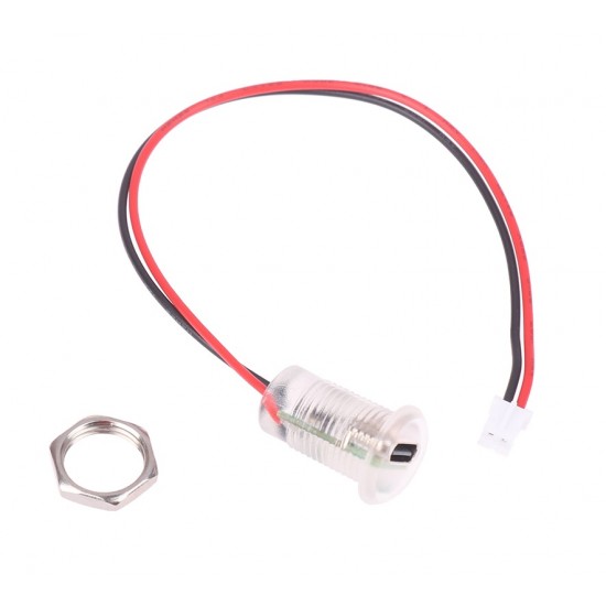 Panel Mount USB Type C Female Connector with Screw & Dust Cap - 2 Pin JST-PH-2.0 Connector Output - Transparent Color