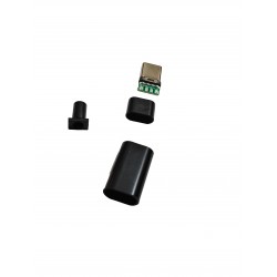 USB Type-C 24 Pin Male Plug with Enclosure - Black