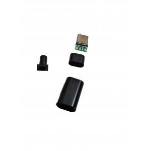 USB Type-C 24 Pin Male Plug with Enclosure - Black