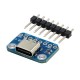 USB 3.1 Type C 16 Pin Female Connector Breakout Board With Header