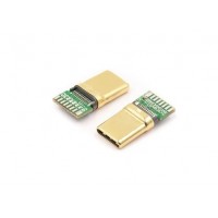 USB 3.1 Type C 16 Pin Male Plug Soldering Connector PCB Board
