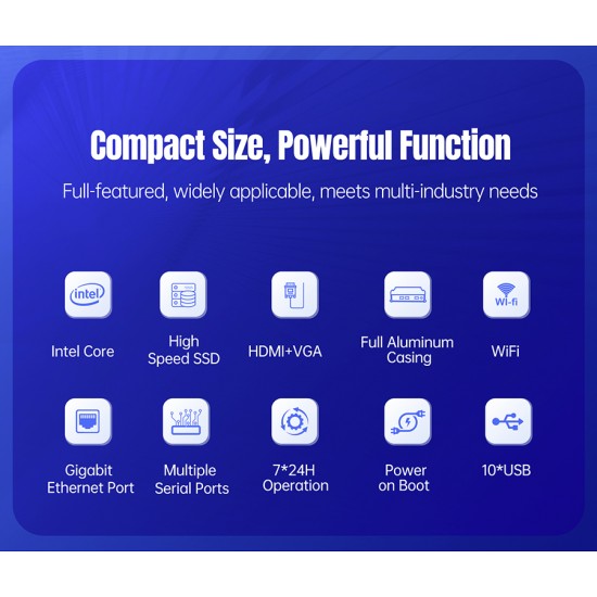 USR-EC300 X86 Industrial Grade Mini Computer - 8GB LPDDR4 RAM + 128GB Storage - Based On Intel I5 7200U Processor - Windows 11 Pro Preinstalled USR-EC300 X86 Industrial Grade Mini Computer - 8GB LPDDR4 RAM + 128GB Storage - Based On Intel I5 7200U Processor - Windows 11 Pro Preinstalled