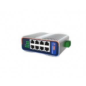 USR-ISG1008 Industrial Grade 8-Channel Gigabit Ethernet Switch - DC 9.6-60V - Din Rail Mount