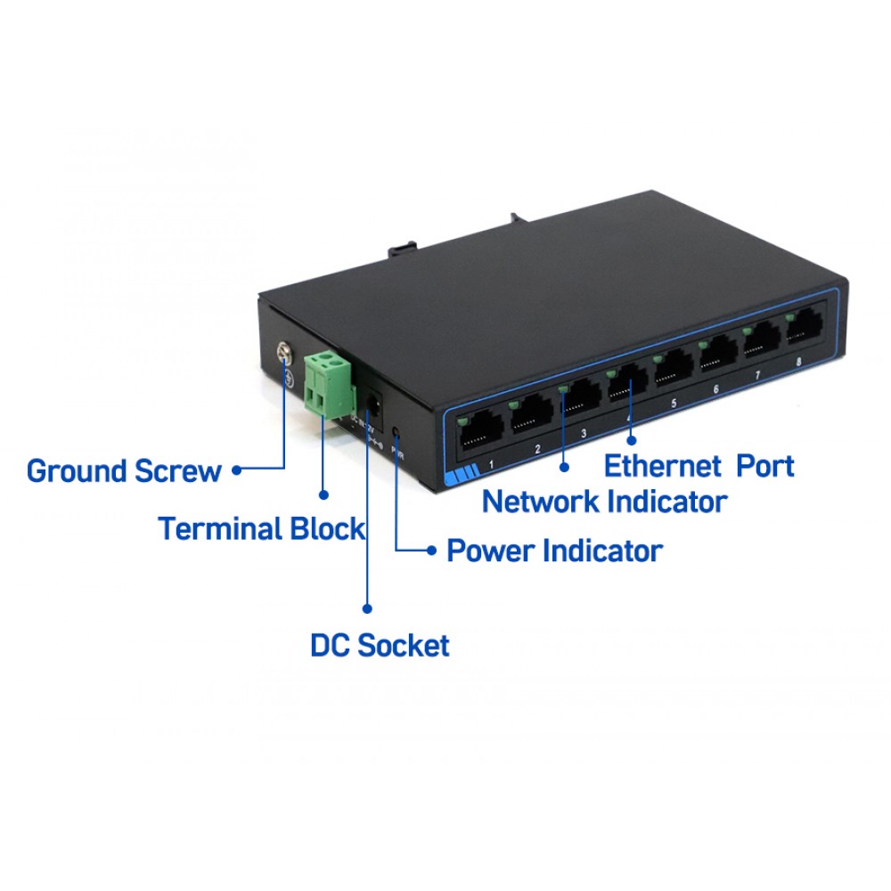 Buy USR-SG1008 8-LAN Port 10/100/1000Mbps Gigabit Ethernet Unmanaged ...