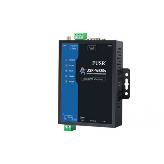 USR-W630S 2.4/5GHz Dual Band Serial/Ethernet to Wi-Fi Converter - Wi-Fi 5 - Support MQTT/TCP/UDP/HTTP & ModBus Gaterway