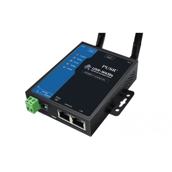 USR-W630S 2.4/5GHz Dual Band Serial/Ethernet to Wi-Fi Converter - Wi-Fi 5 - Support MQTT/TCP/UDP/HTTP & ModBus Gaterway