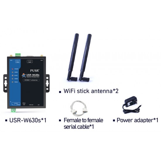 USR-W630S 2.4/5GHz Dual Band Serial/Ethernet to Wi-Fi Converter - Wi-Fi 5 - Support MQTT/TCP/UDP/HTTP & ModBus Gaterway