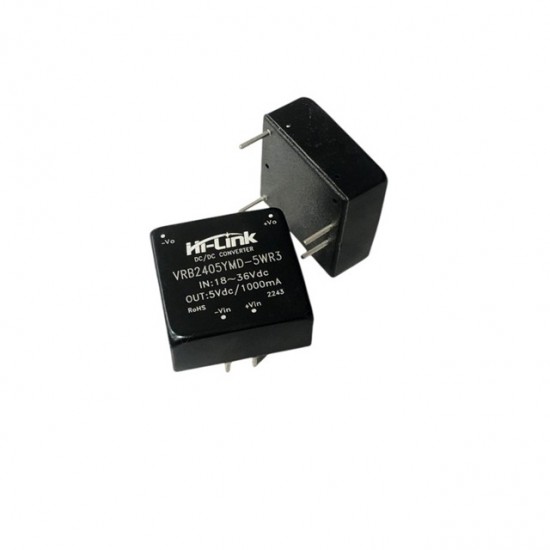 Hi-Link VRB2405YMD-5WR3 24V to 5V 5W Isolated DC-DC Power Supply Converter Module SIP Package Hi-Link VRB2405YMD-5WR3 24V to 5V 5W Isolated DC-DC Power Supply Converter Module SIP Package