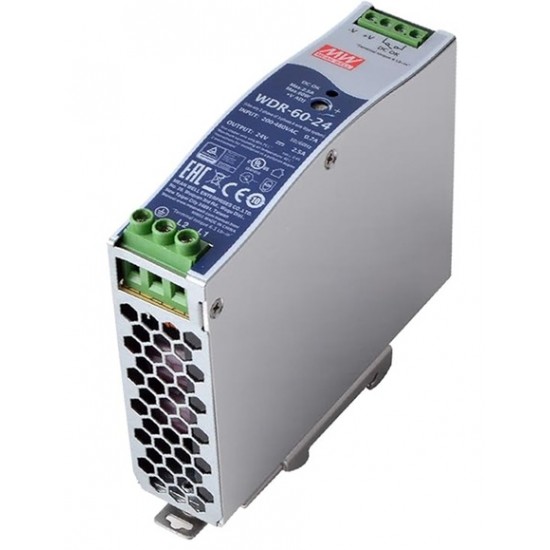 Mean Well WDR-60-12 12V 5A 60W DIN Rail Switching Power Supply (SMPS)