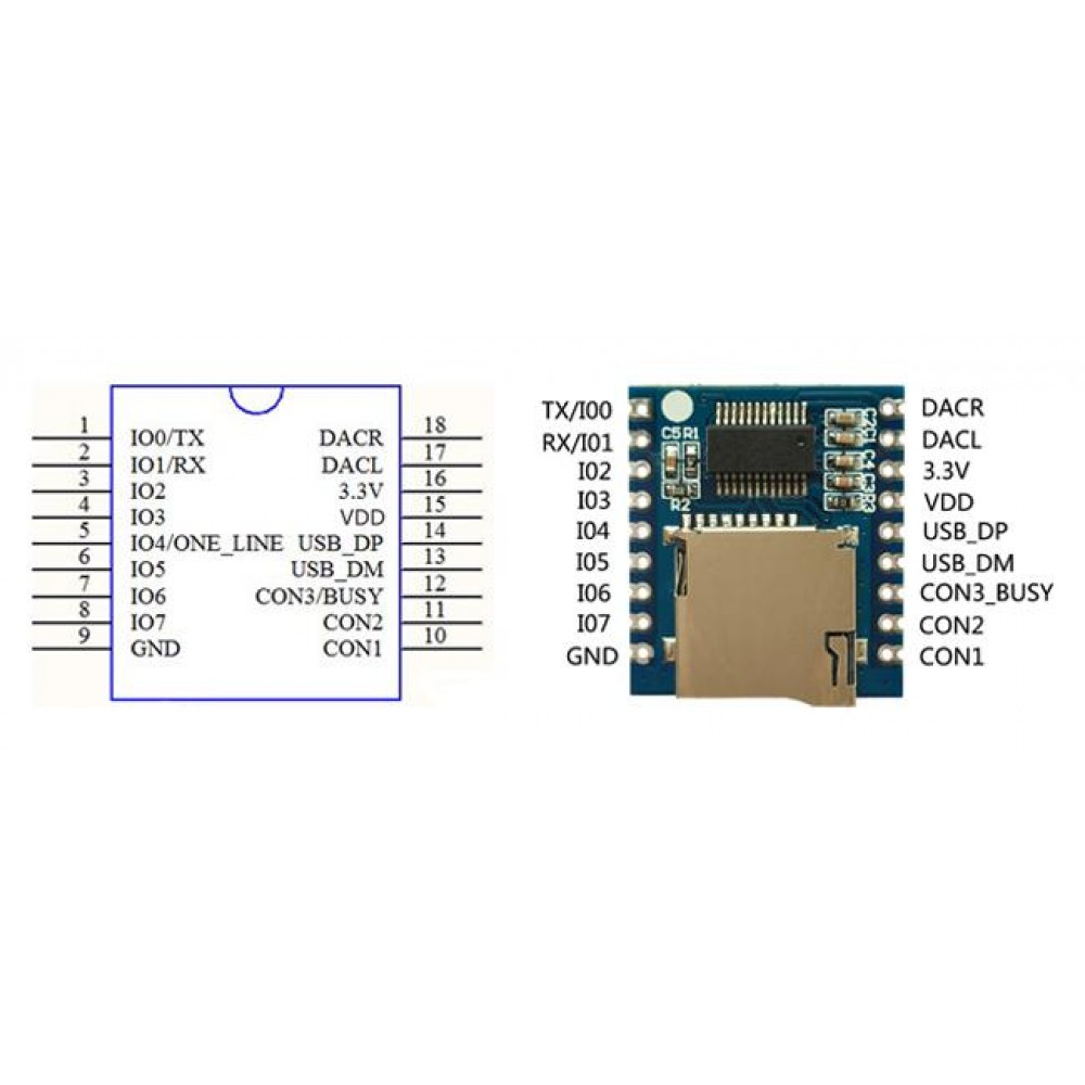 Buy XY-V17B Mini Serial Control MP3 Player Audio Voice Module Online In ...