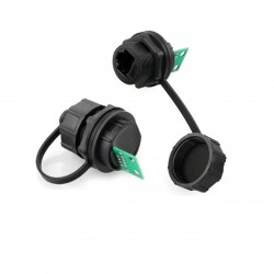 YT RJ45 Cat6A Female Socket Ethernet Connector IP67 Waterproof - Panel Mount PCB Shield - YT-RJ45-JSX-29-001