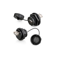 YU-USB USB2.0 Female-Female Plug IP67 Waterproof Data Connector - Panel Mount - YU-USB2-JSX-01-001