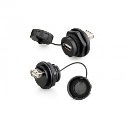 YU-USB USB2.0 Female-Female Plug IP67 Waterproof Data Connector - Panel Mount - YU-USB2-JSX-01-001