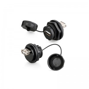 YU-USB USB2.0 Female-Female Plug IP67 Waterproof Data Connector - Panel Mount - YU-USB2-JSX-01-001 YU-USB USB2.0 Female-Female Plug IP67 Waterproof Data Connector - Panel Mount - YU-USB2-JSX-01-001