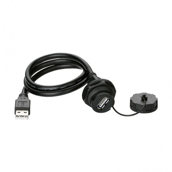 YU Series USB2.0 Female-Male Data Connector IP67 Waterproof - 1 Meter Cable Length - YU-USB2-FS-MP-1M-001