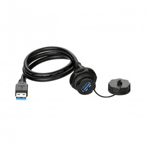 YU Series USB3.0 Female-Male Data Connector IP67 Waterproof - 1Meter Cable Length - YU-USB3-FS-MP-1M-001 YU Series USB3.0 Female-Male Data Connector IP67 Waterproof - 1Meter Cable Length - YU-USB3-FS-MP-1M-001