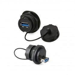 YU Series USB3.0 Female Socket Data Connector IP67 Waterproof - YU-USB3-JSX-01-001