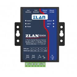 ZLAN ZLAN5243A 2-Port RS232/RS485/RS422 to Ethernet Serial Device Server – Modbus RTU to TCP/IP Converter