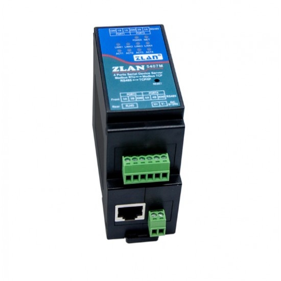 ZLAN ZLAN5207M 4-Port Industrial Serial Device Server - RS485 to Ethernet Modbus RTU to TCP/IP Converter ZLAN ZLAN5207M 4-Port Industrial Serial Device Server - RS485 to Ethernet Modbus RTU to TCP/IP Converter