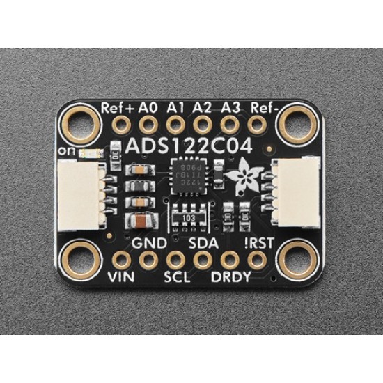 Adafruit ADS122C04 24-Bit ADC - 4 Channel 2-kSPS - STEMMA QT / Qwiic (MPN:6432)