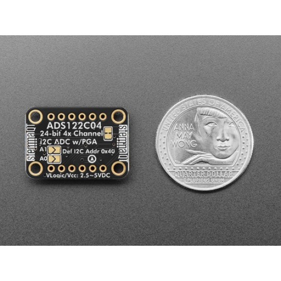 Adafruit ADS122C04 24-Bit ADC - 4 Channel 2-kSPS - STEMMA QT / Qwiic (MPN:6432)
