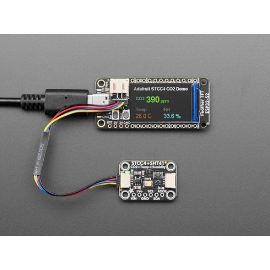 Adafruit STCC4 and SHT41 - CO2, Temperature & Humidity Sensor - STEMMA QT / Qwiic (MPN:6478)