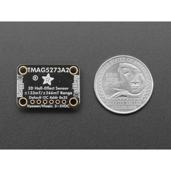 Adafruit TMAG5273 (A2) 3D Hall Effect Magnetometer - ±133mT / 266mT - STEMMA QT (MPN:6490) Adafruit TMAG5273 (A2) 3D Hall Effect Magnetometer - ±133mT / 266mT - STEMMA QT (MPN:6490)