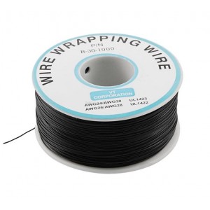 B-30-1000 30AWG PVC Wire Wrap Wire – 230m Black Durable Insulated Hook-Up Wire