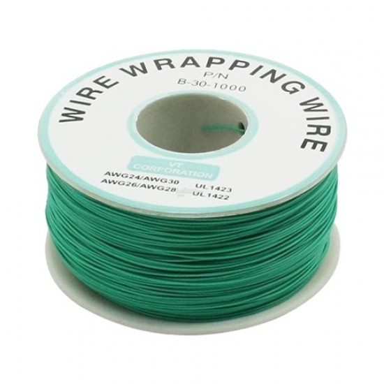 B-30-1000 30AWG PVC Wire Wrap Wire – 230m Green Reliable Insulated Hook-Up Wire