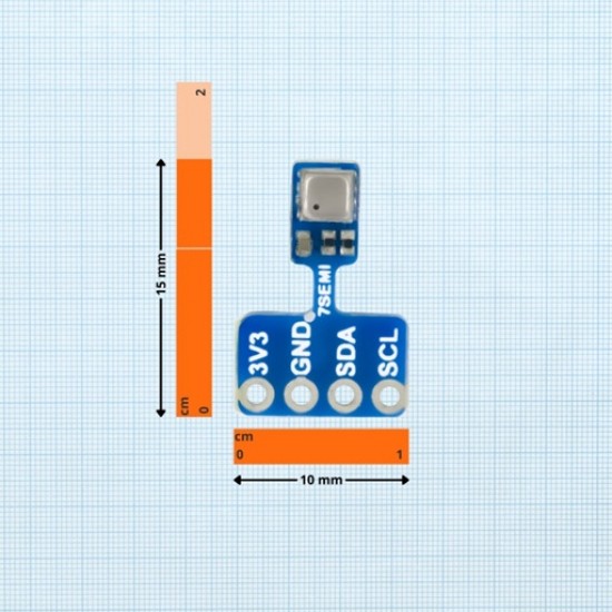 7Semi BME680 Temperature Pressure Humidity and Air Quality Sensor Nano Breakout 2.54mm Pitch Header (MPN: ES-12176)