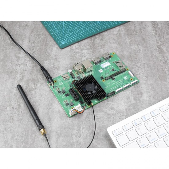 Waveshare Dedicated All-in-one 3007 Cooling Fan For Raspberry Pi Compute Module 4 CM4, Speed Adjustable, With Thermal Tapes, 5V Power Supply