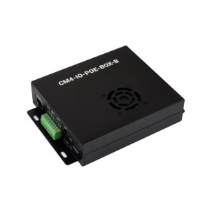 PoE Mini-Computer (Type B) Based on Raspberry Pi Compute Module 4 (NOT Included), Metal Case, With Cooling Fan