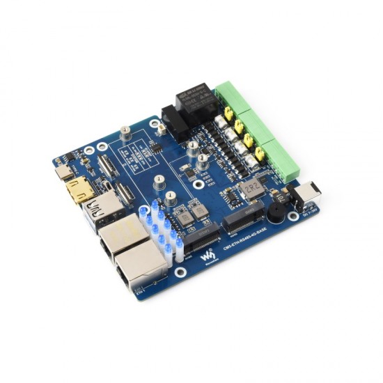 Waveshare Gigabit/2.5G Dual Ethernet Multi-Function Expansion Board Based On Raspberry Pi CM5 (NOT included), Supports RS485 Industrial Communication, 4G / 5G Module And 4K Display Output