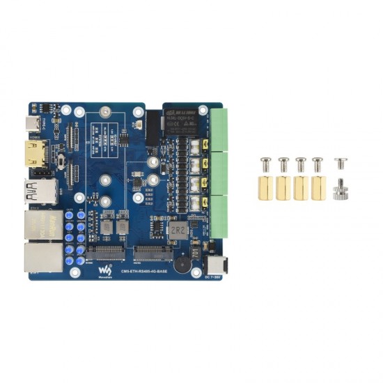 Waveshare Gigabit/2.5G Dual Ethernet Multi-Function Expansion Board Based On Raspberry Pi CM5 (NOT included), Supports RS485 Industrial Communication, 4G / 5G Module And 4K Display Output