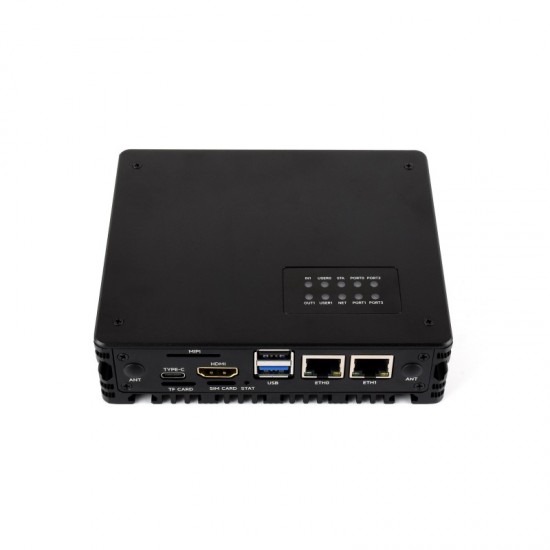 Waveshare Gigabit/2.5G Dual Ethernet Multi-Function Expansion Board Based On Raspberry Pi CM5 (NOT included), Supports RS485 Industrial Communication, 4G / 5G Module And 4K Display Output, With Case and Power Supply