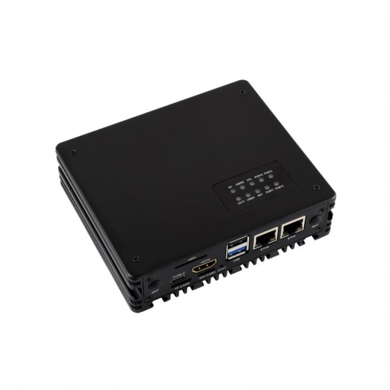 Waveshare Gigabit/2.5G Dual Ethernet Multi-Function Expansion Board Based On Raspberry Pi CM5 (NOT included), Supports RS485 Industrial Communication, 4G / 5G Module And 4K Display Output, With Case and Power Supply