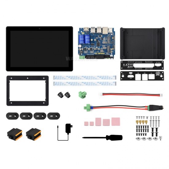 Waveshare 10.1inch Industrial HMI All-In-One Touch Display Development Board For Raspberry Pi Compute Module 5, 10-Point Touch, Optical Bonding Toughened Glass Panel, 5MP Front Camera, Supports RS485 And 4G/5G Communication