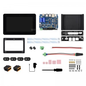 Waveshare 7inch Industrial HMI All-In-One Touch Display Development Board For Raspberry Pi Compute Module 5, 10-Point Touch, Optical Bonding Toughened Glass Panel, 5MP Front Camera, Supports RS485 And 4G/5G Communication