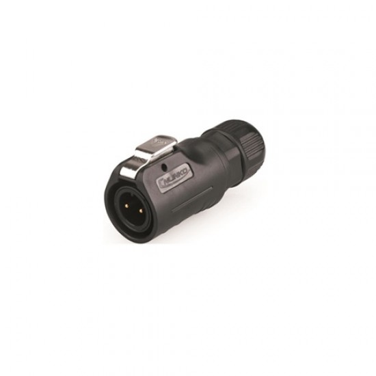 CNLINKO LP-12-C02PE-02-001 LP-12 Series 2-Pin Male Waterproof Circular Cable Connector Plug, IP67, 125V 5A, Solder Type