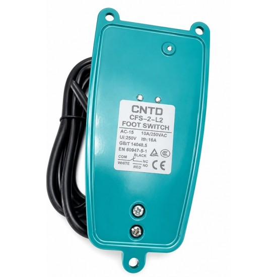 CNTD CFS-2L2 Foot Switch – 10A/250VAC Heavy-Duty Pedal Switch With 2 Meter Cable CNTD CFS-2L2 Foot Switch – 10A/250VAC Heavy-Duty Pedal Switch With 2 Meter Cable