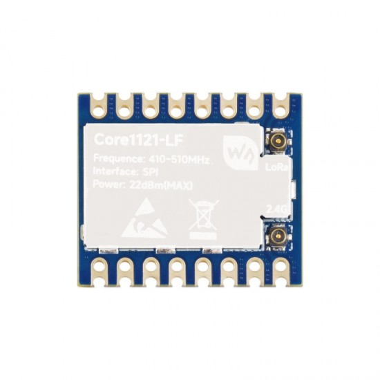 Core1121-LF 433MHz / 2.4GHz Dual-Band LoRa Module, Based LR1121 Transceiver, Suitable For Sub-GHz And 2.4GHz Frequency Bands - Unsolder Version Core1121-LF 433MHz / 2.4GHz Dual-Band LoRa Module, Based LR1121 Transceiver, Suitable For Sub-GHz And 2.4GHz Frequency Bands - Unsolder Version
